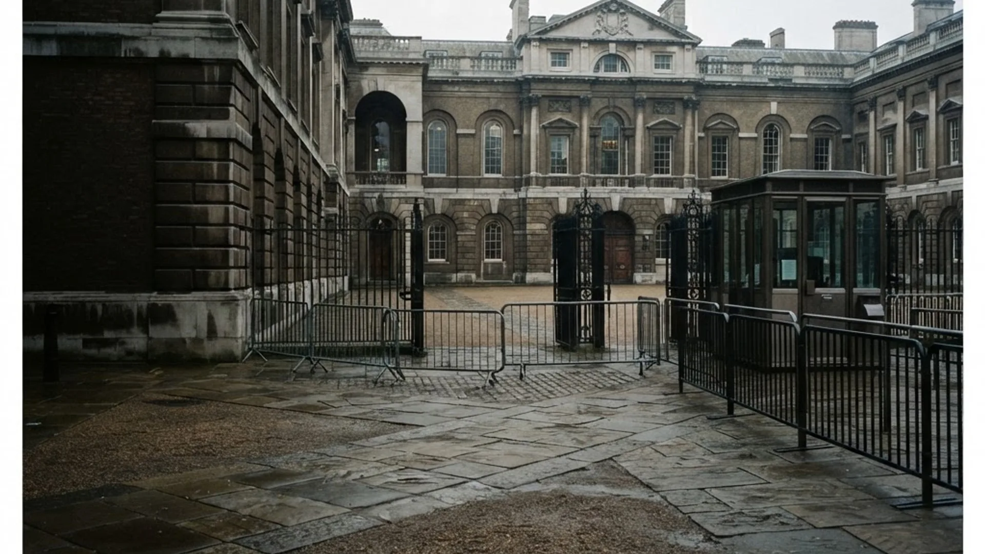 Intersecting paths in a formal London courtyard