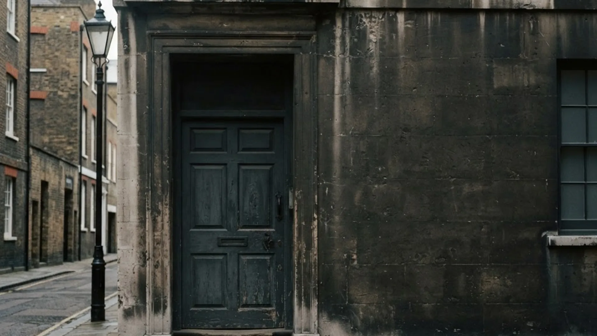 Quiet stone entrance on a City of London street