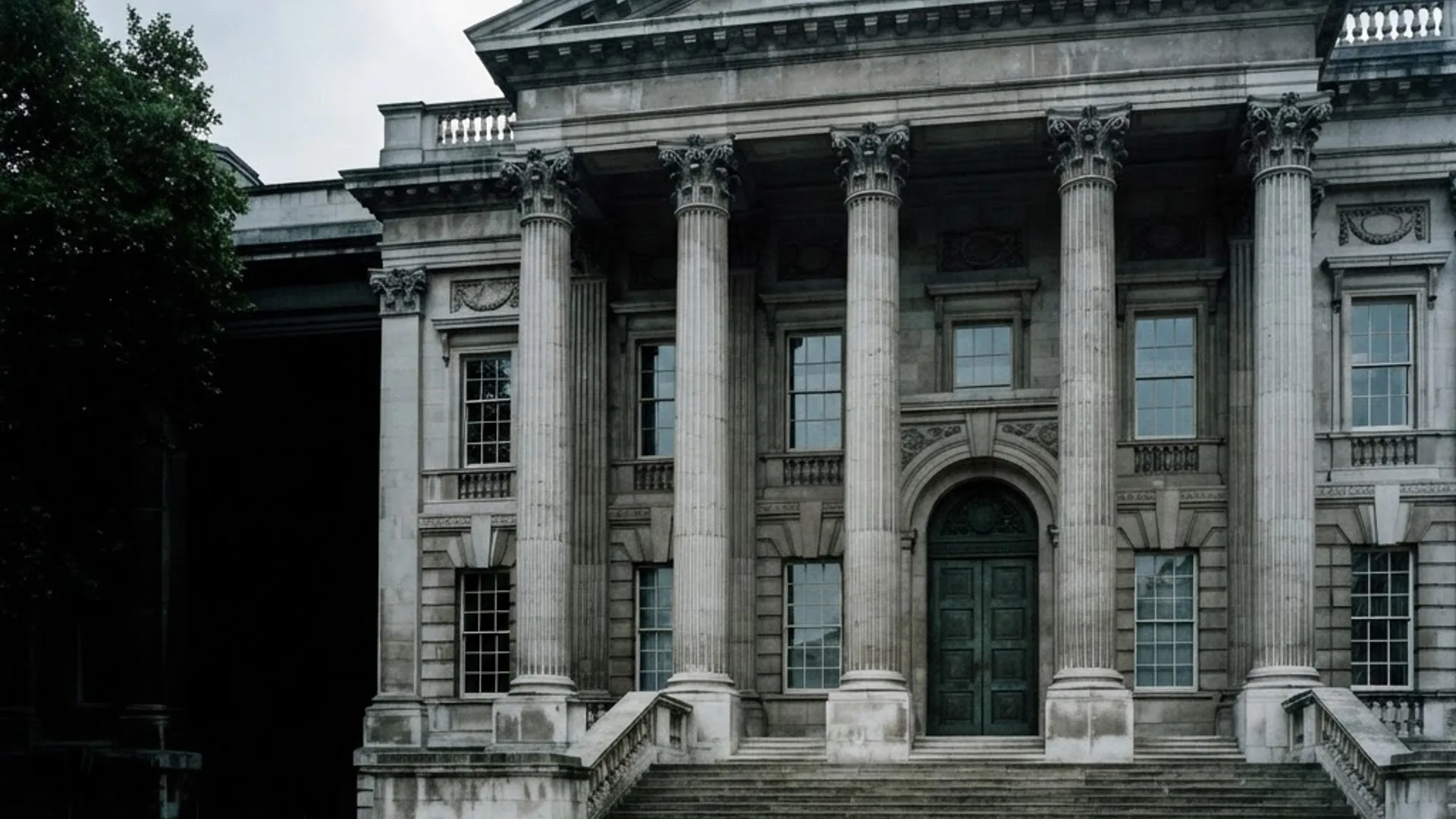 Formal civic stone architecture in central London